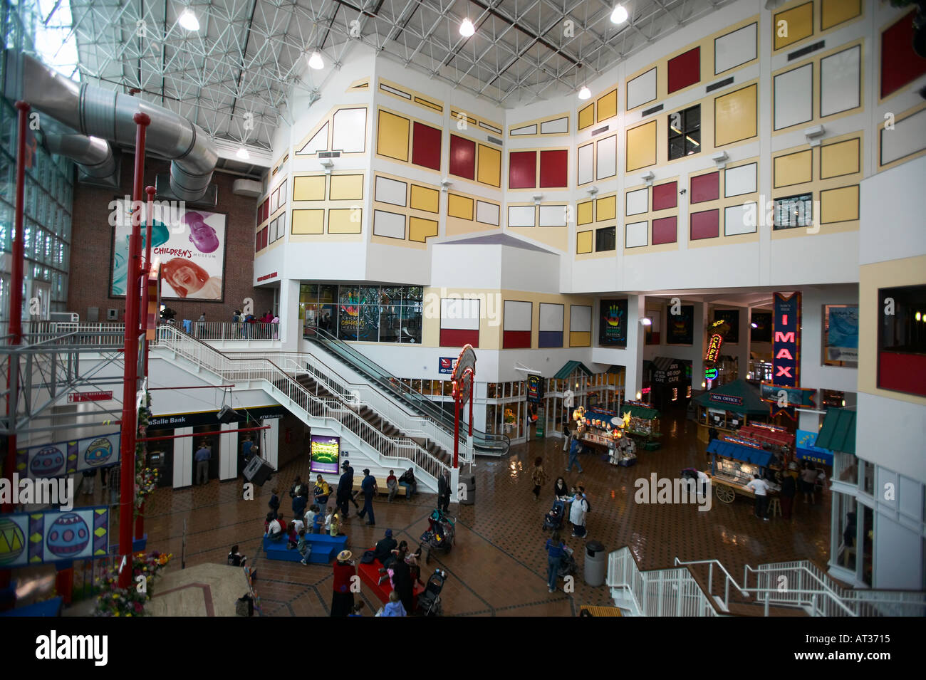 Interior of Shopping Mall at Navy Pier Chicago IL Illinois USA Stock Photo