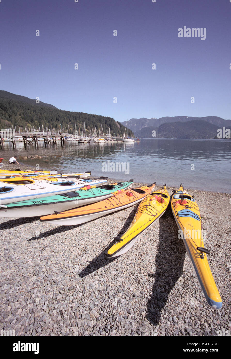 Kayaks on the beach Vancouver, Canada Stock Photo Alamy