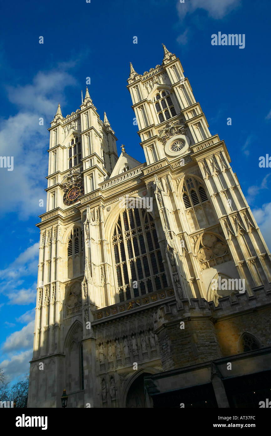Facade of Westminster Abbey in London England Stock Photo