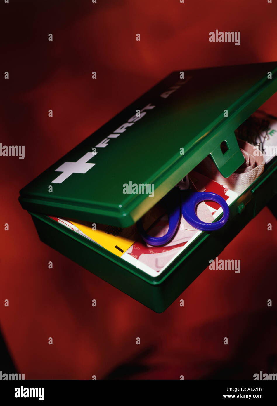 An open first aid box Stock Photo - Alamy