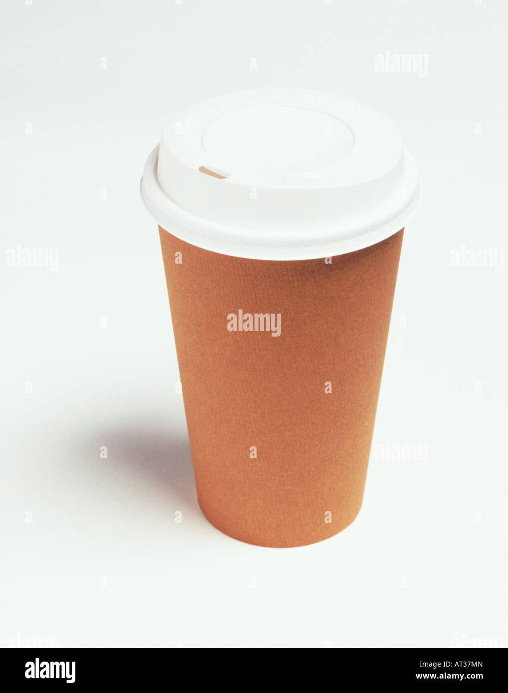 A paper cup with a plastic lid Stock Photo