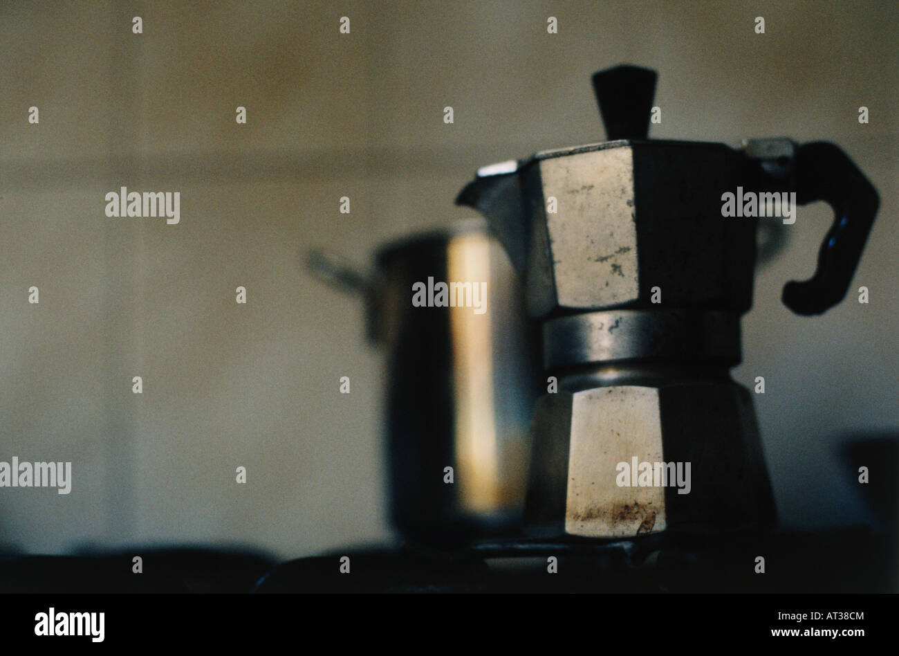 A coffee pot on a stove Stock Photo Alamy