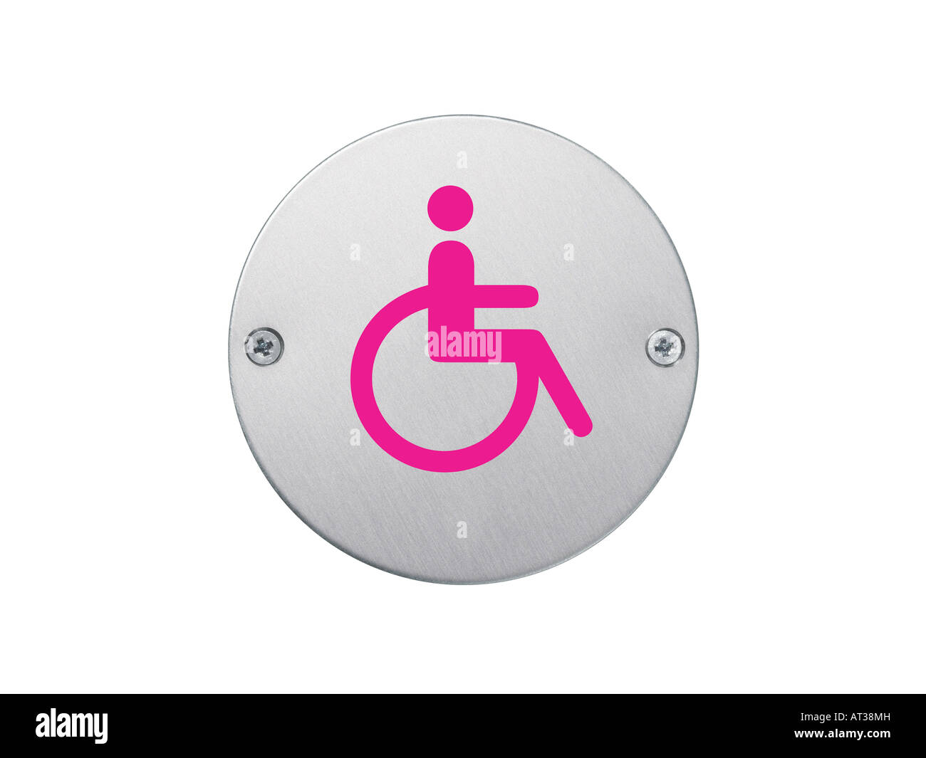 A pink wheelchair sign Stock Photo