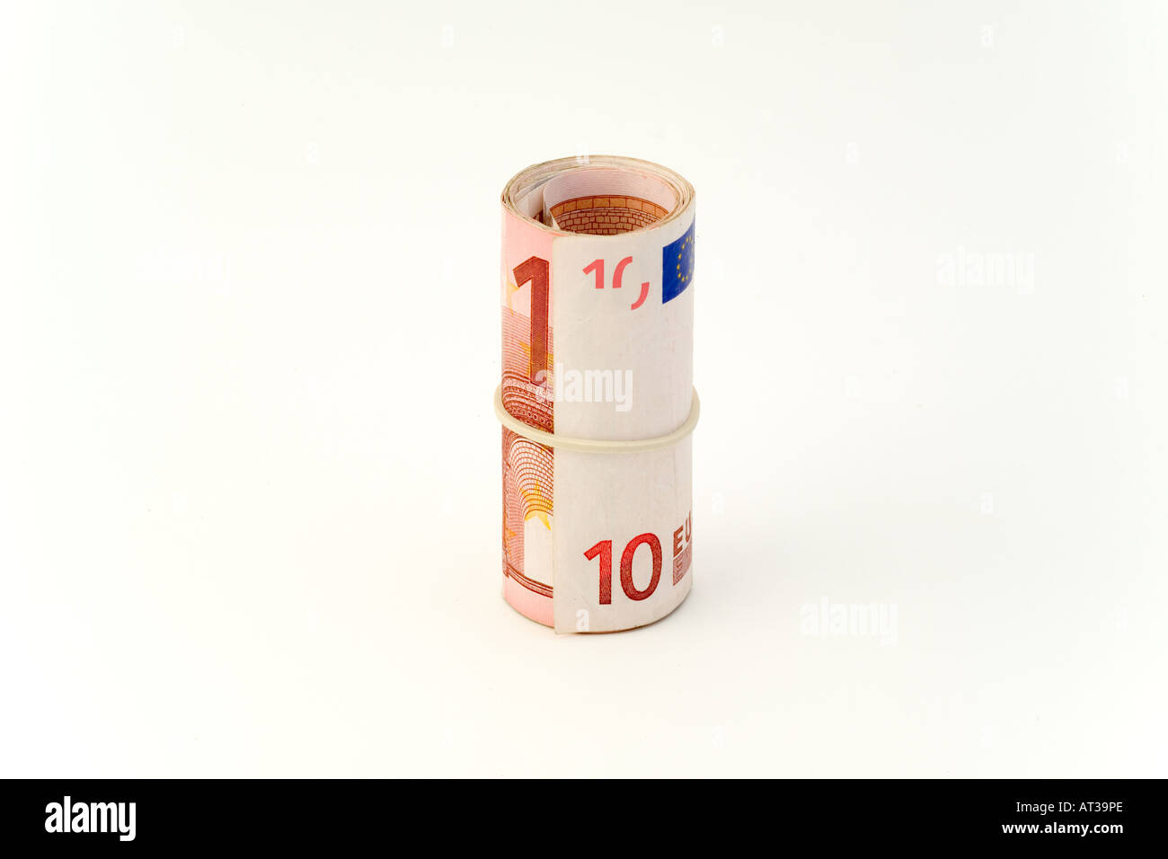 Roll of 10 euro bank notes Stock Photo - Alamy