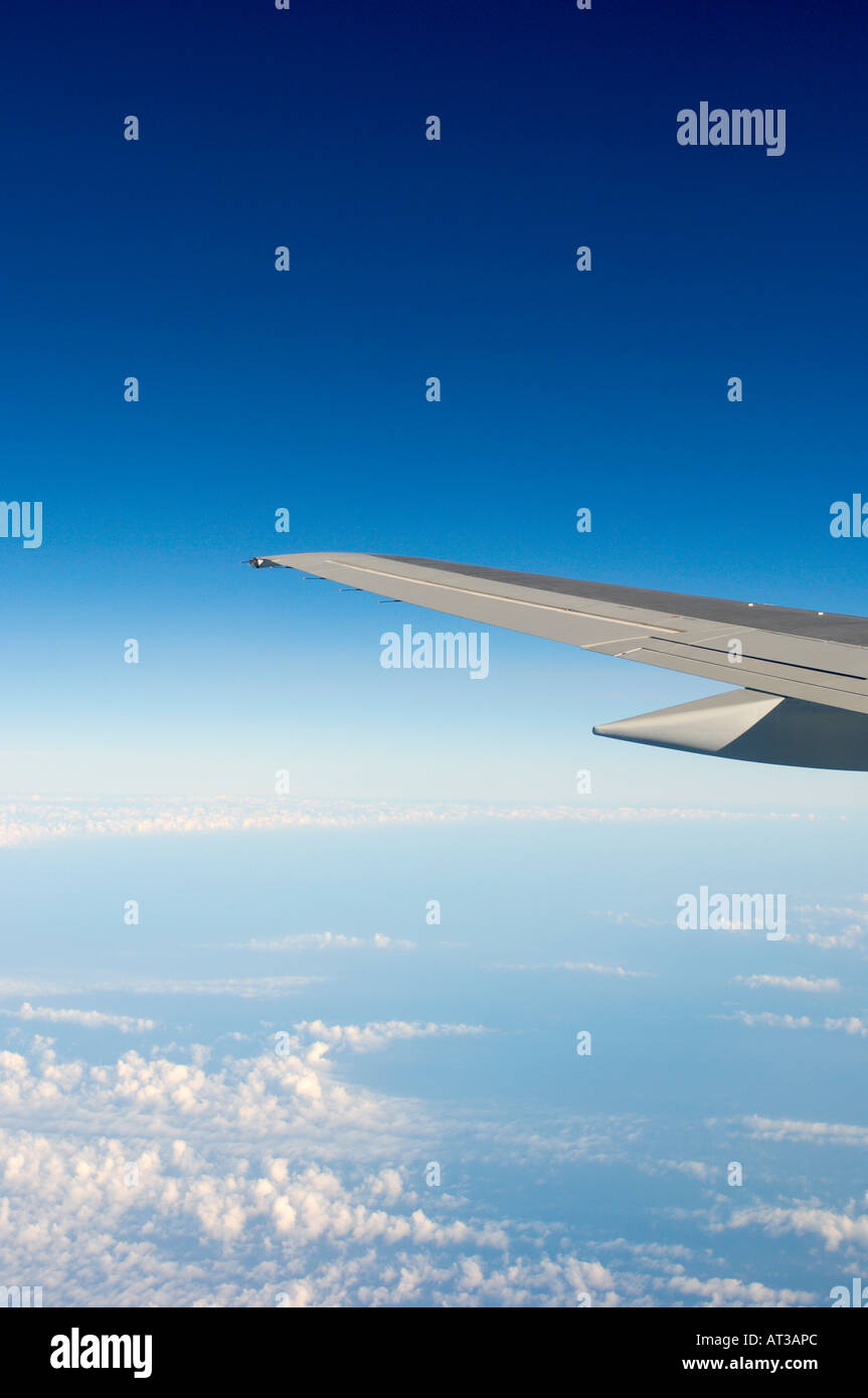 Aircraft Wing in flight Stock Photo Alamy