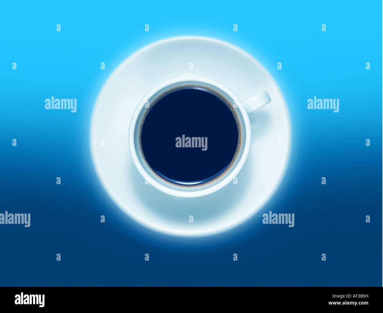 A cup of coffee, blue background Stock Photo - Alamy