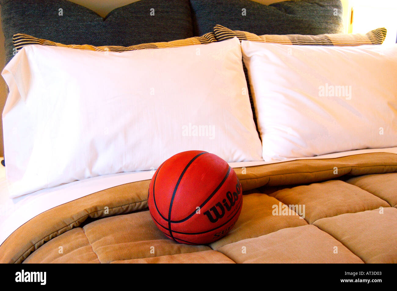 bed and basketball Stock Photo Alamy