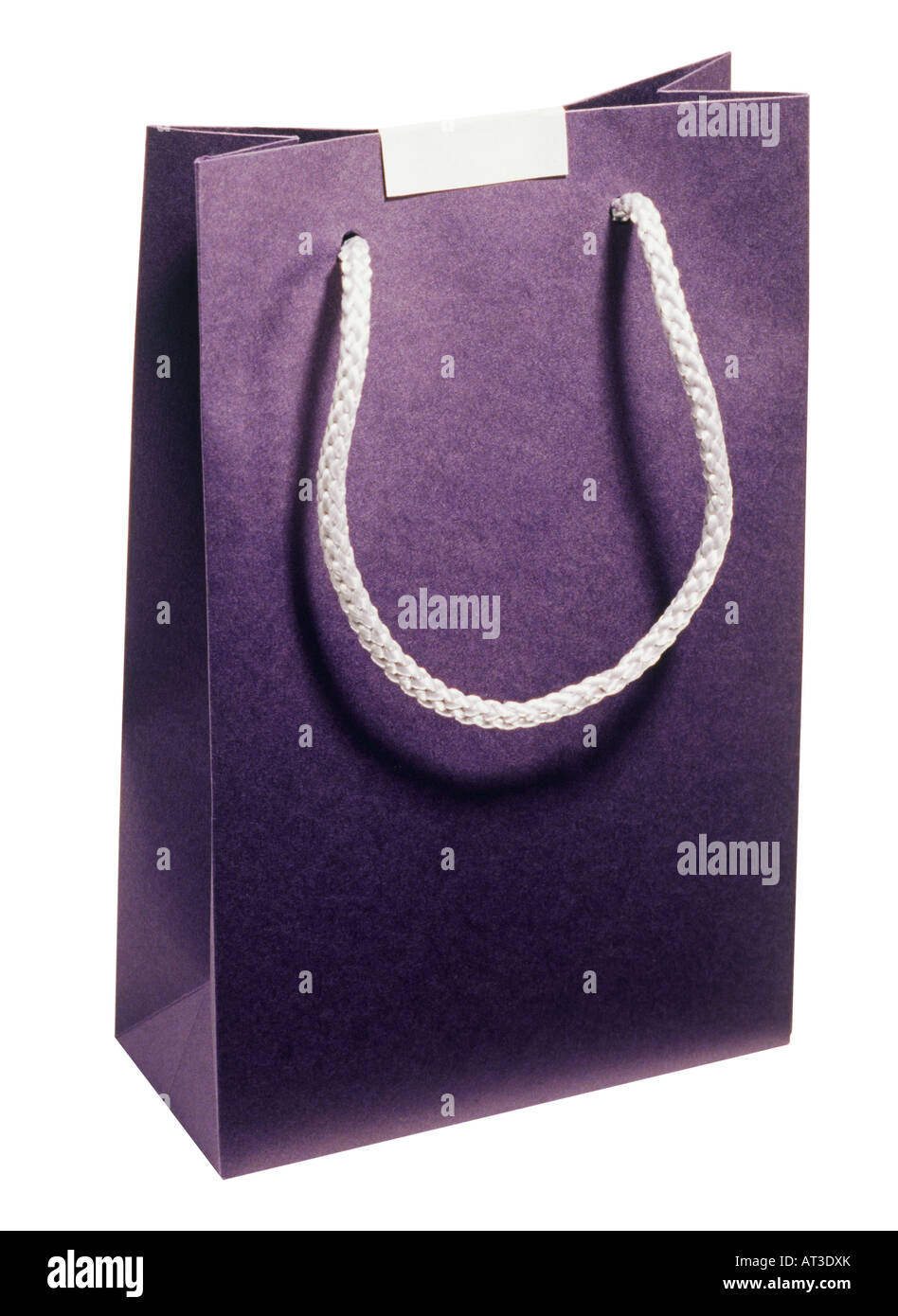 A purple gift/carrier bag Stock Photo