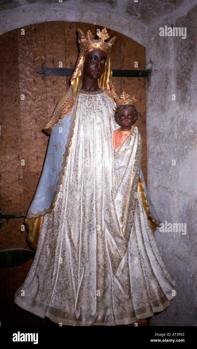 Black Madonna, Chapelle de la Vierge Noire, Rocamadour, Lot,  France Stock Photo