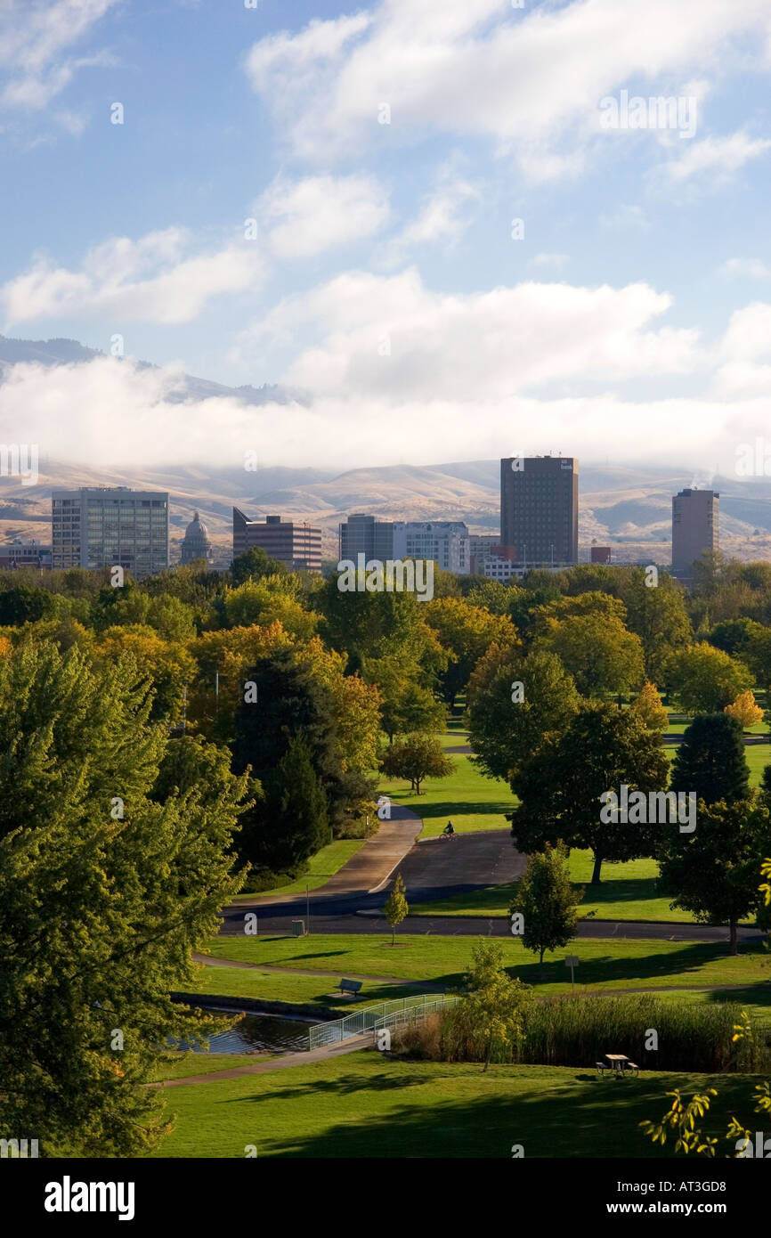 Fog lifting over Boise, Idaho Stock Photo Alamy