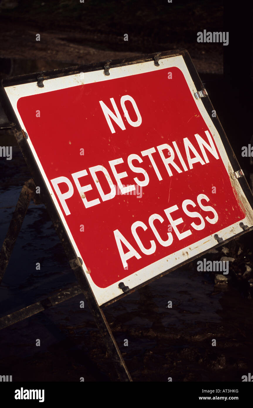 Metal No Pedestrian Access Sign Stock Photo