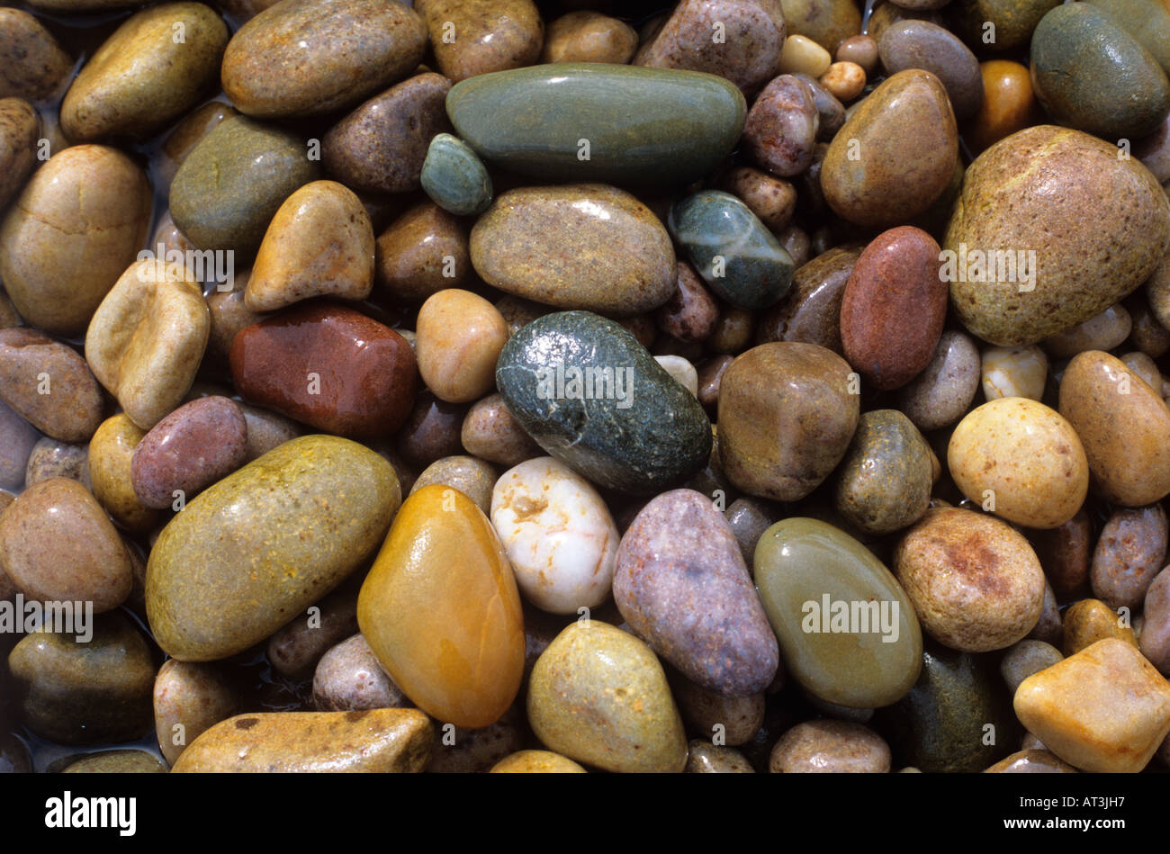Pebbles on beach, Claggain Bay, Islay Scotland Stock Photo