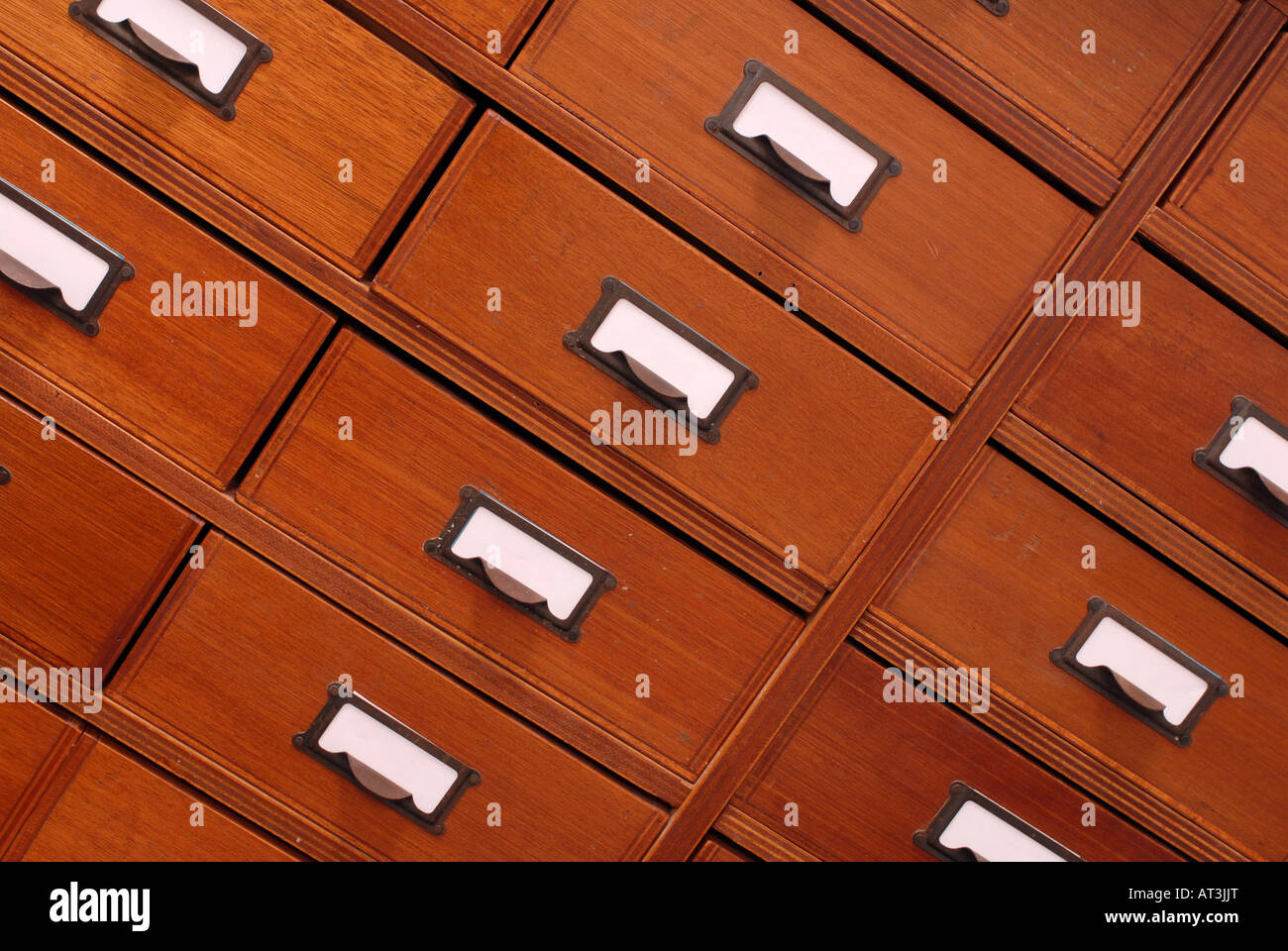 card file drawers for medical record in a surgery Stock Photo