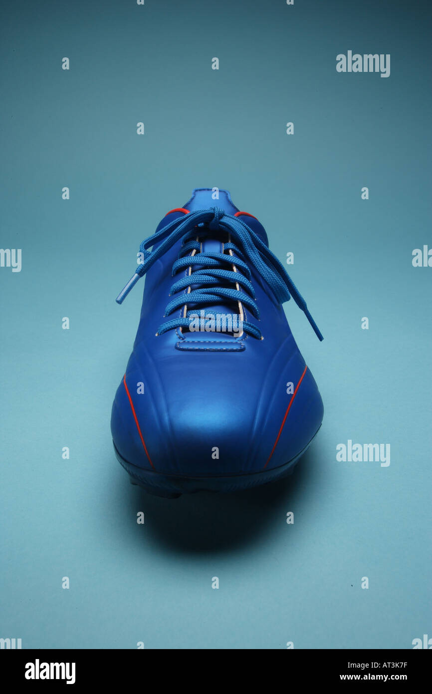Blue soccer shoe Stock Photo Alamy