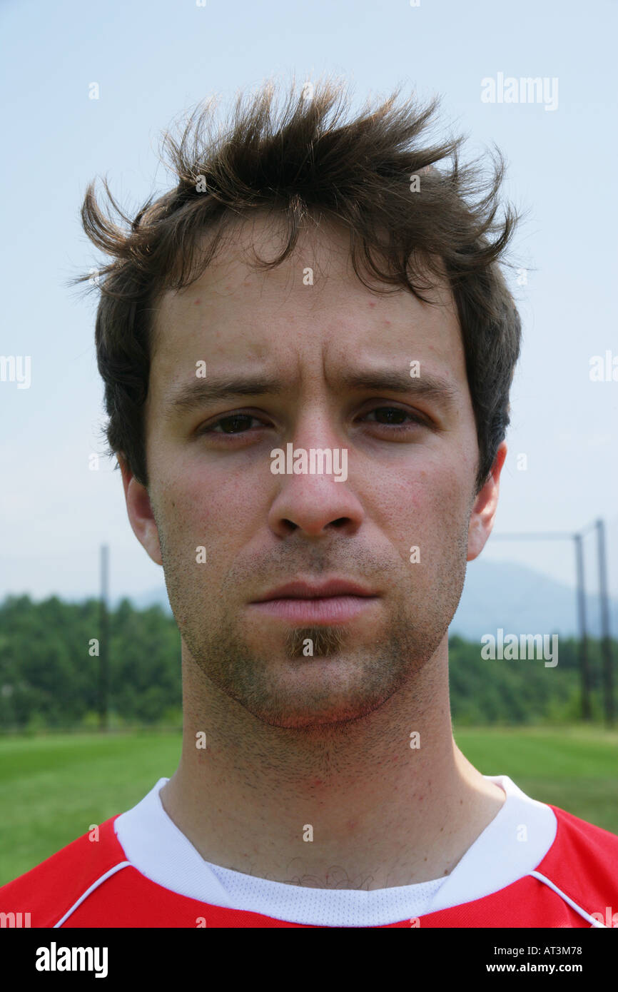Head shot of soccer player Stock Photo Alamy