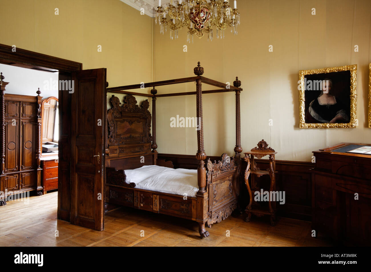 Cottbus, Schloß Branitz, Schlafzimmer Stock Photo