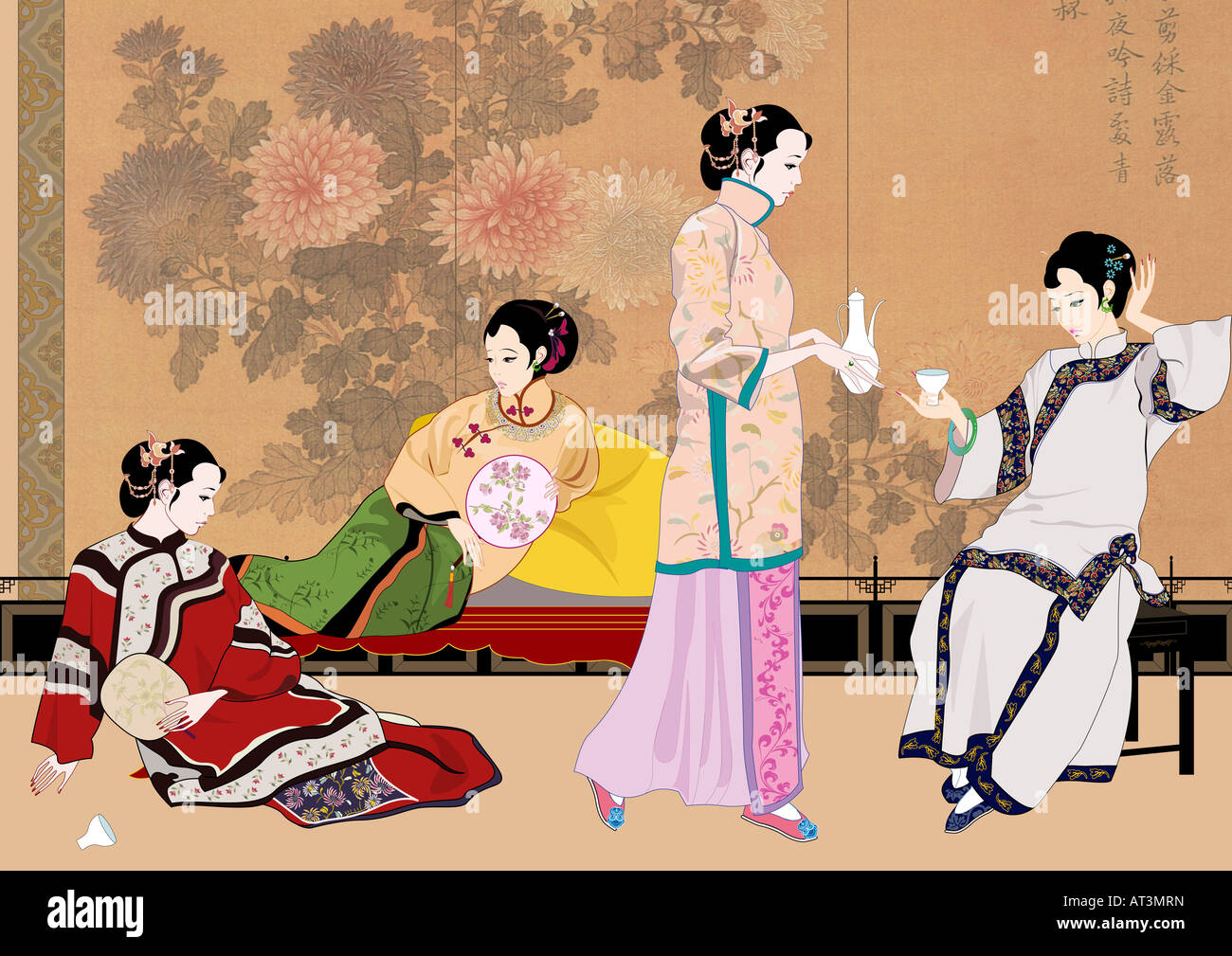 Ancient chinese reading painting hi-res stock photography and images ...