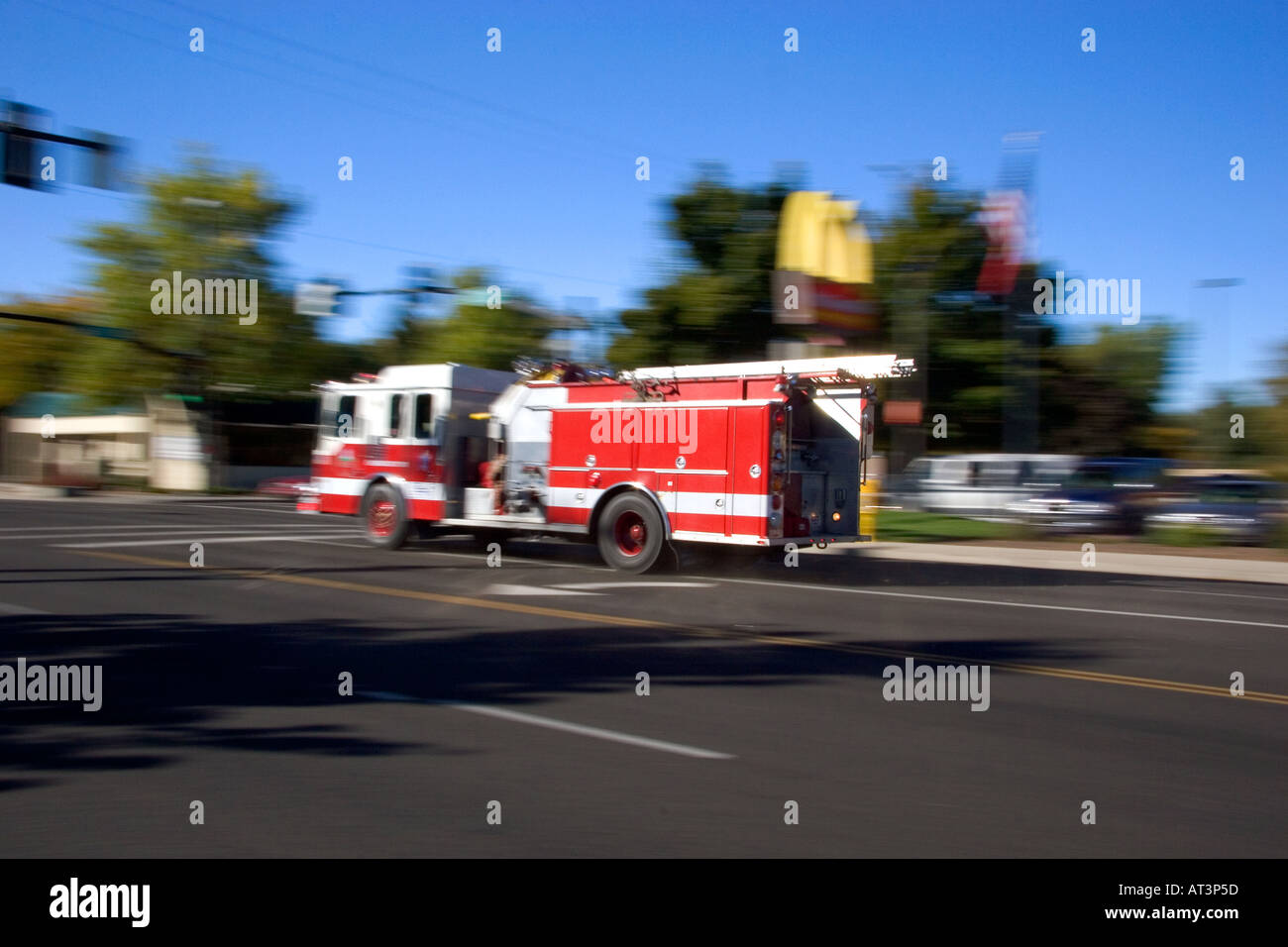 Fire truck in motion hi-res stock photography and images - Alamy