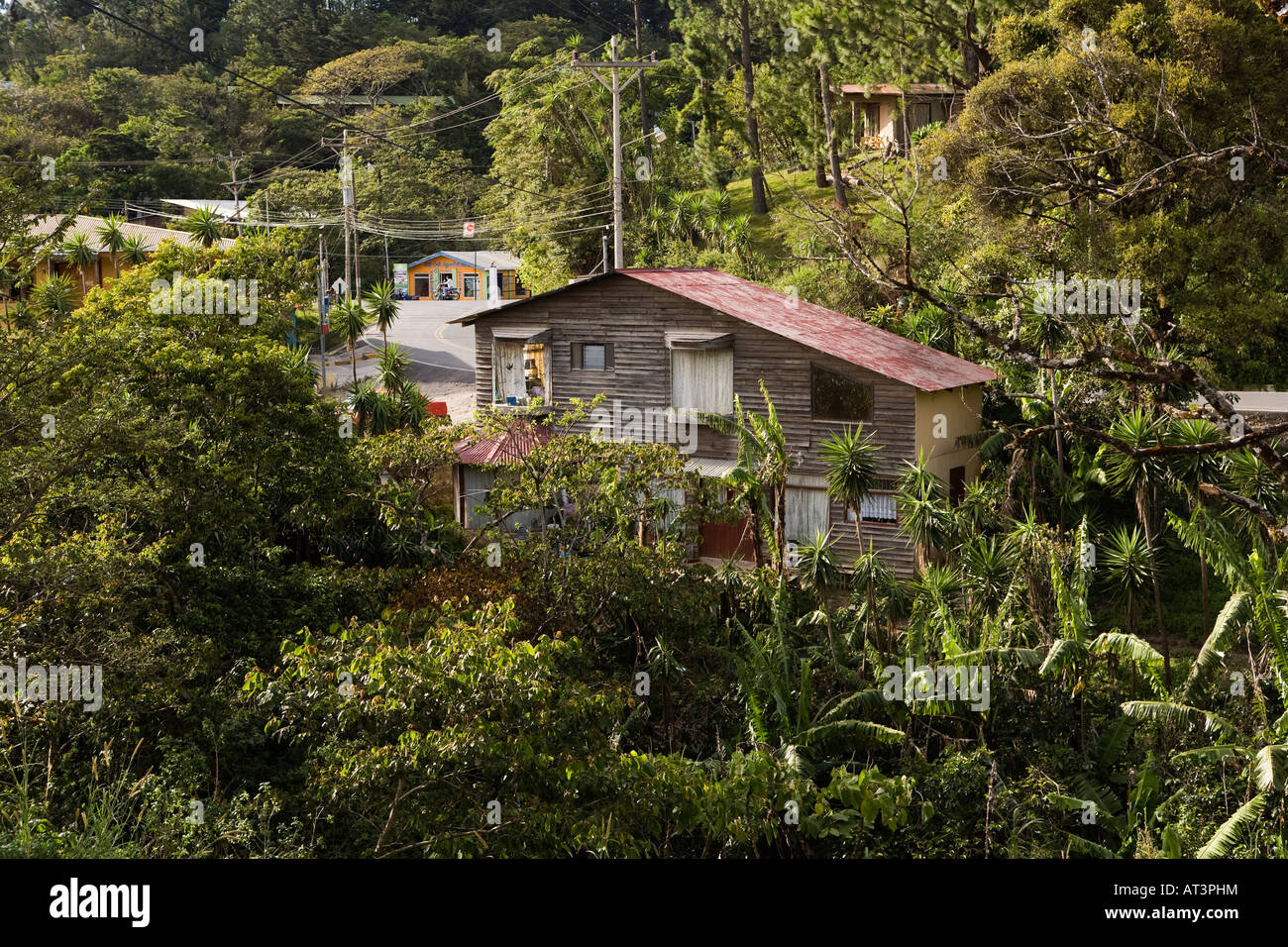 Costa Rica Santa Elena elevated view of local houses Stock Photo