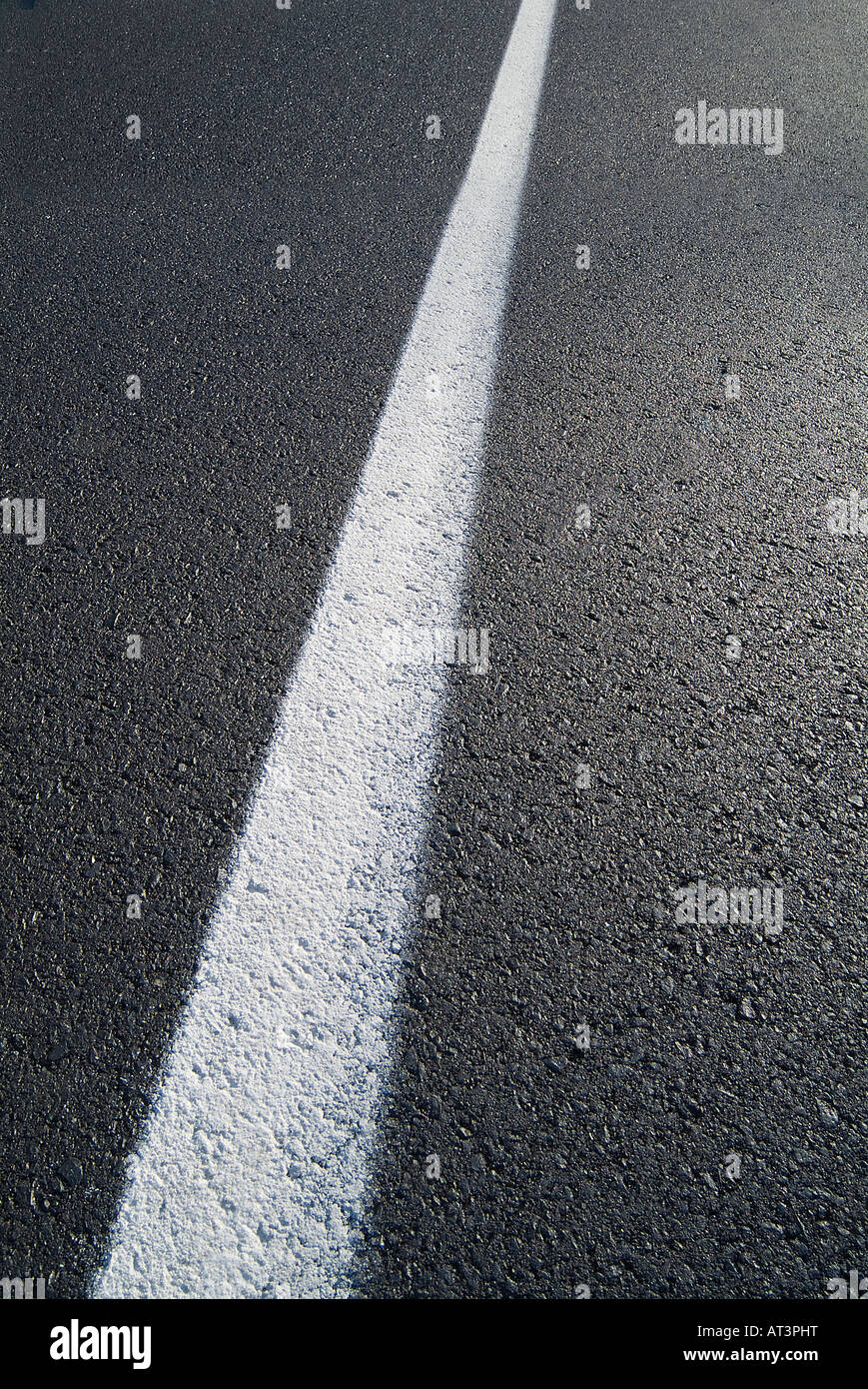 White Paint Stripe On Side Of Road, Ambler Pennsylvania USA Stock Photo