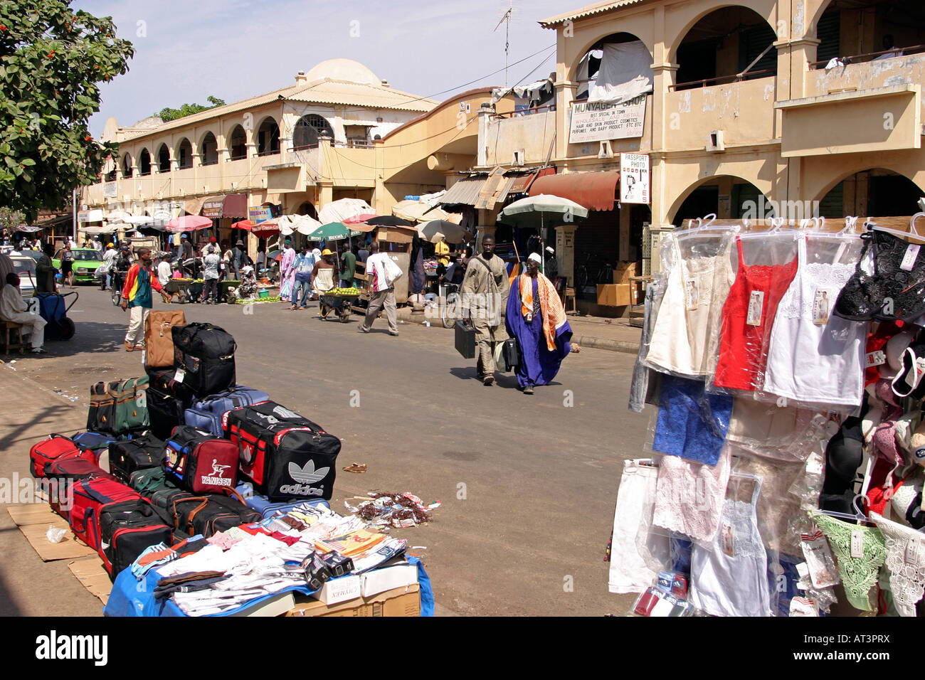 The Gambia Banjul Russell Street and Albert Market Stock Photo