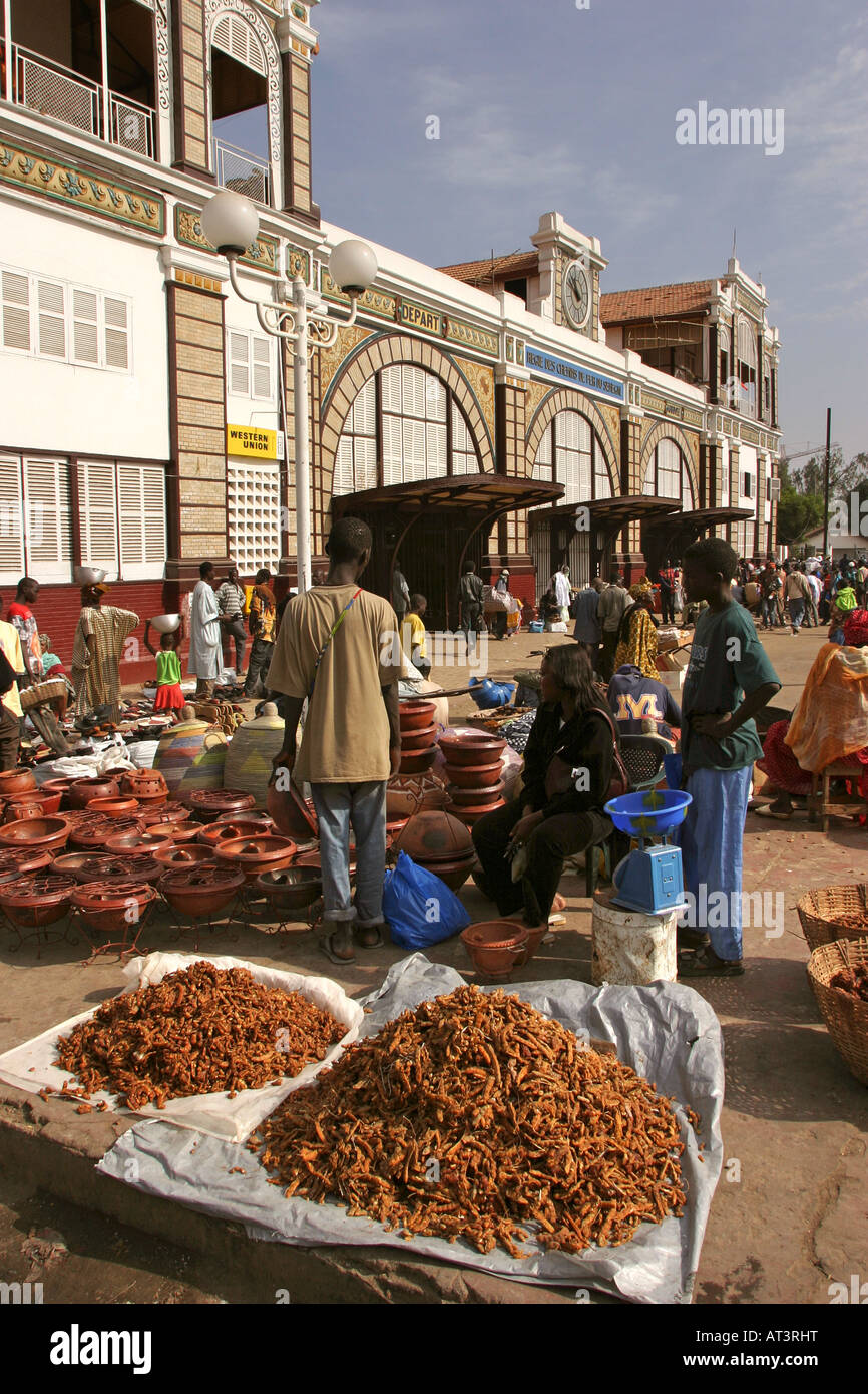 Senegal Dakar Central Train Station and market Stock Photo