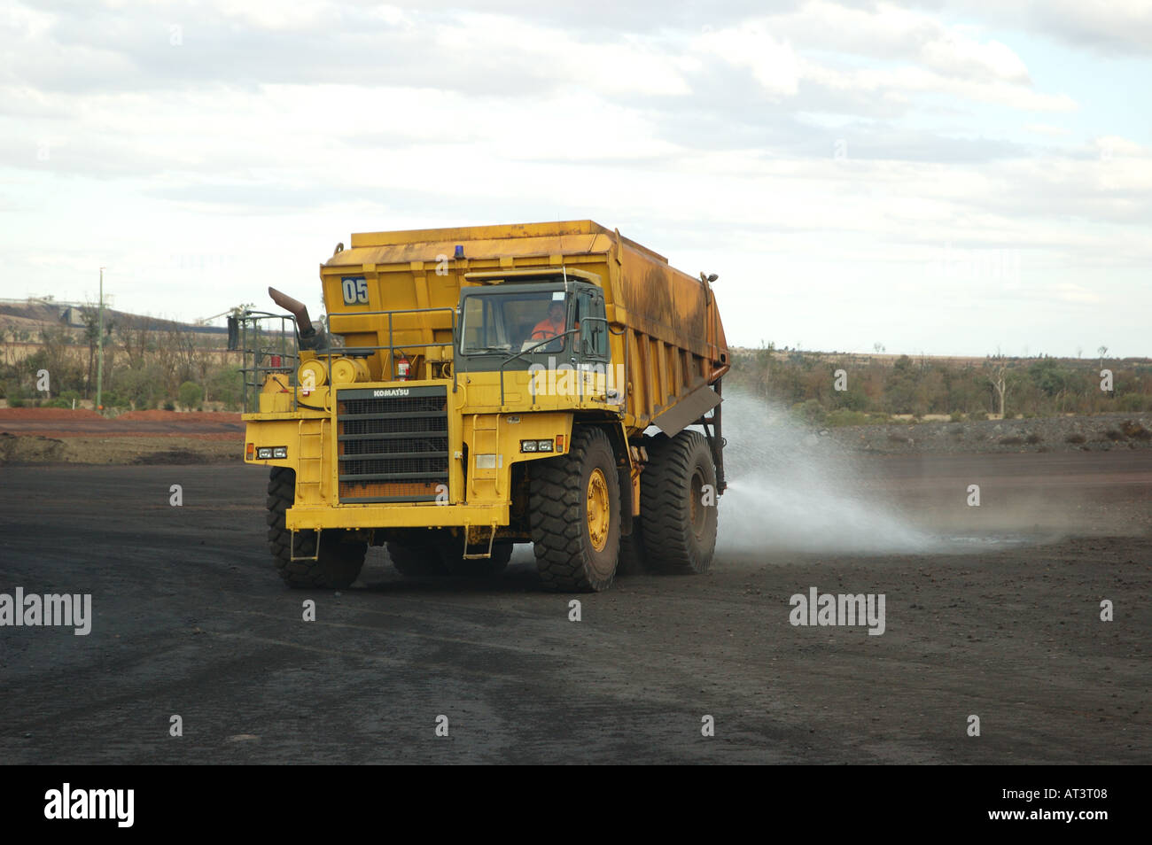 dust suppression tanker coal mine Stock Photo - Alamy