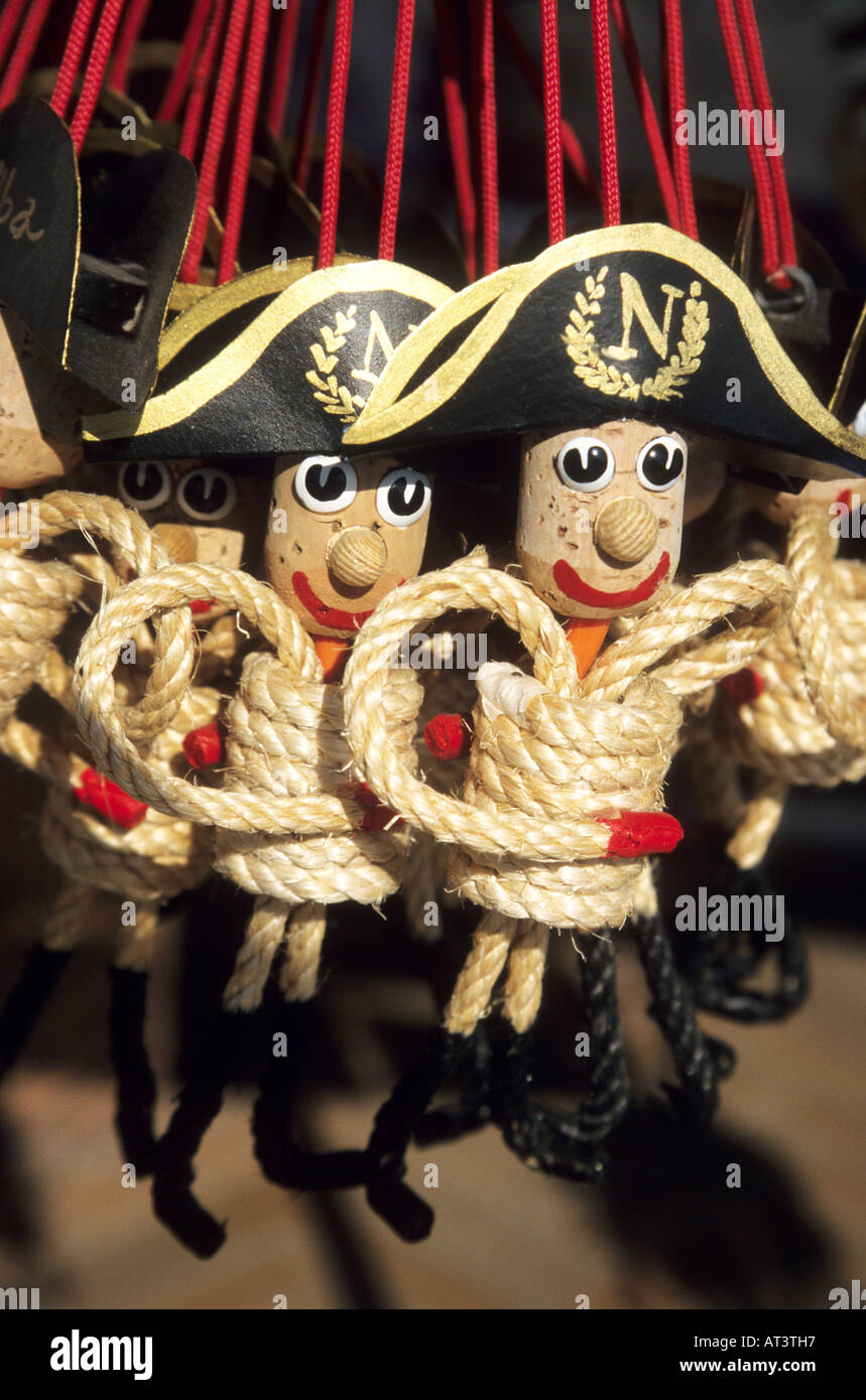Straw dolls of Napoleon made as souvenirs for tourists visiting the