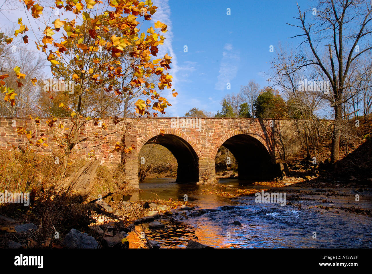 Stone Bridge Across Bull Run At Manassas National Battlefield Park Stock Photo Alamy