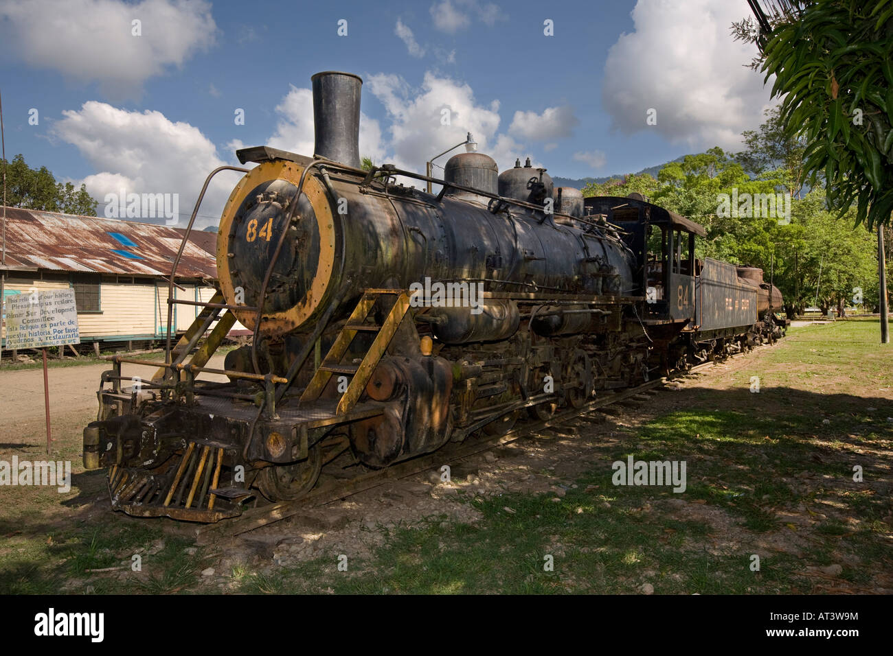 Costa Rica Palmar Sur Old Ferrocaril de Sur Railway Locomotive Stock Photo