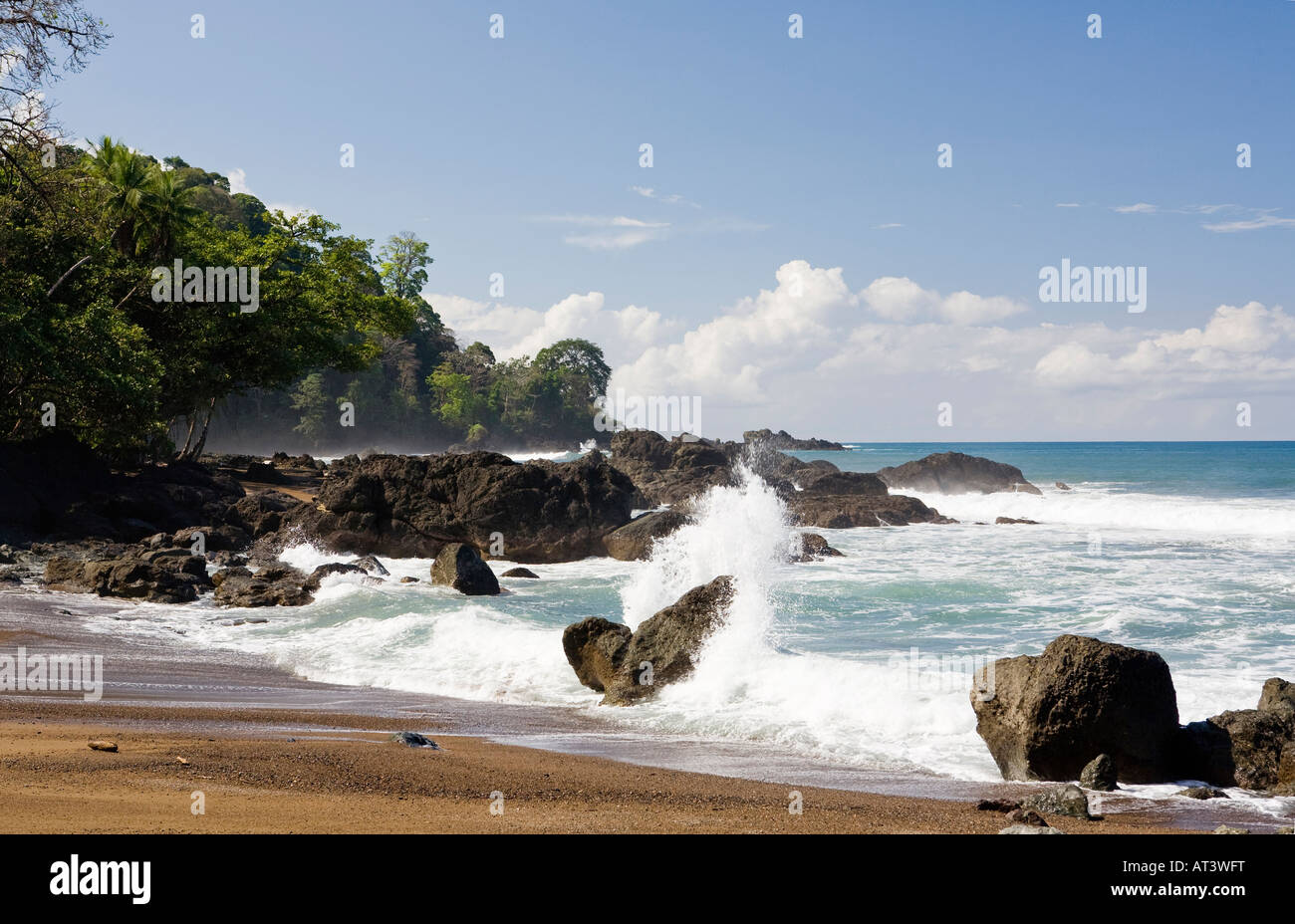 Costa Rica Osa Peninsula rocky shoreline Stock Photo Alamy