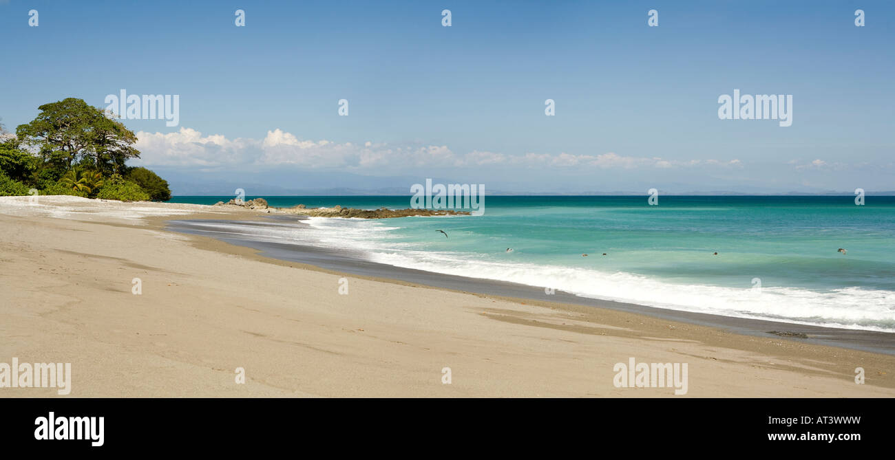 Costa Rica Osa Peninsula Cabo Matapalo Backwash Bay panoramic Stock