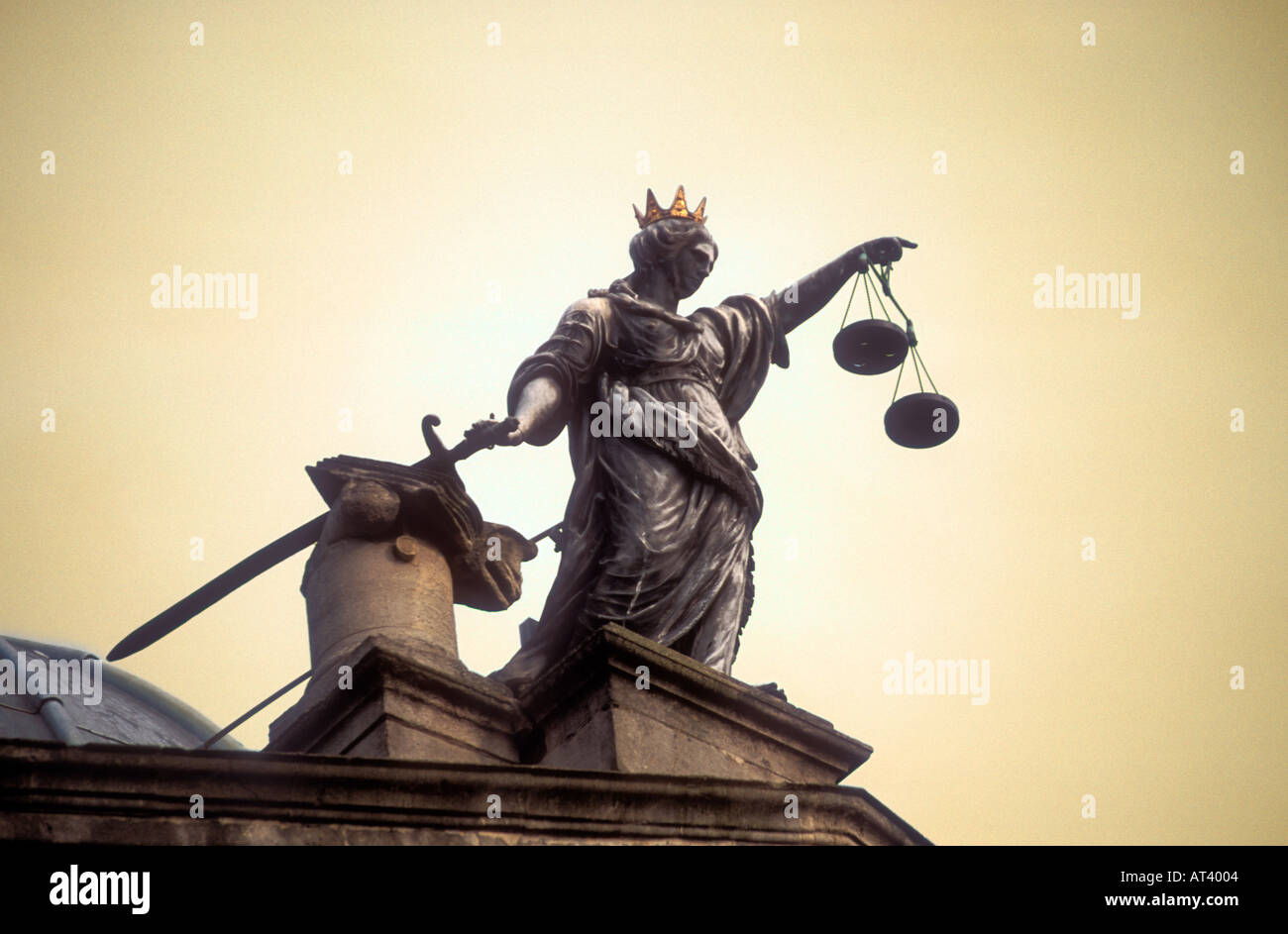 Statue of Justice above Guildhall Bath England Stock Photo