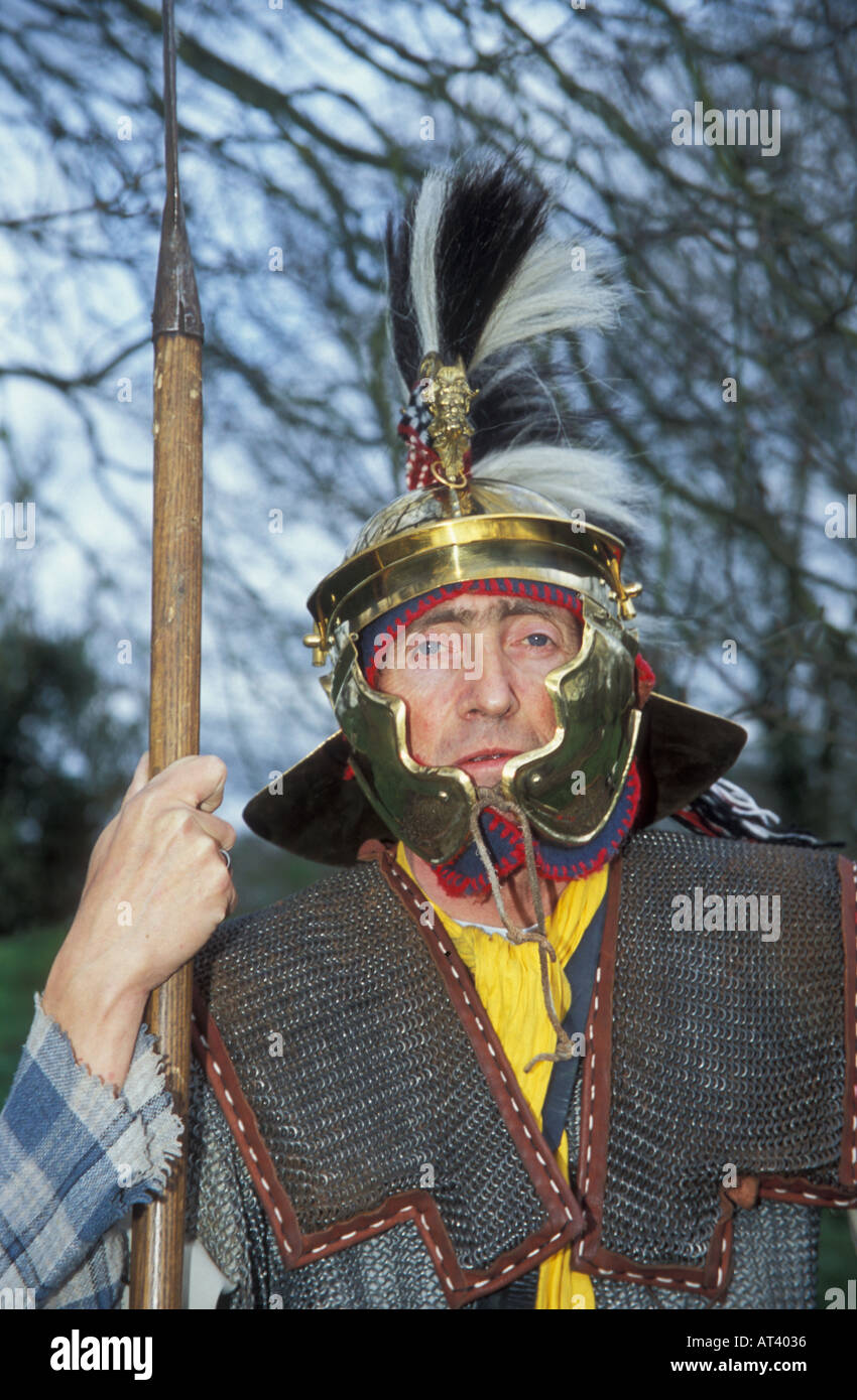 Roman soldier at Silchester Hampshire UK Stock Photo