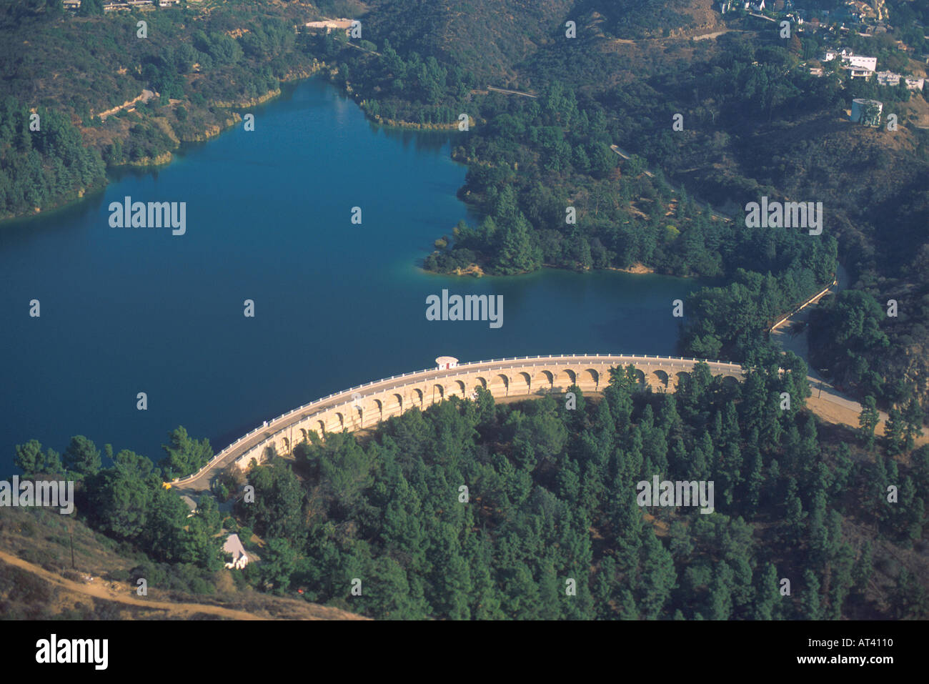 Lake Hollywood Dam in Los Angeles California The dam serves as flood control and reservoir  Stock Photo