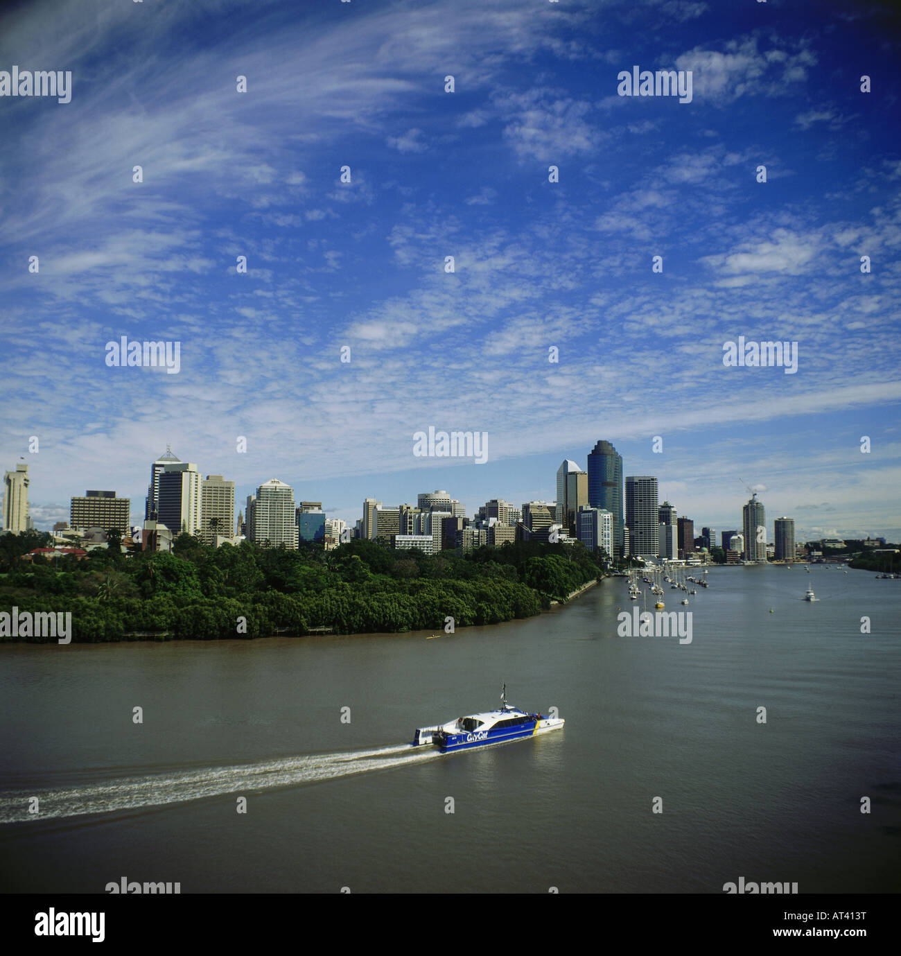 geography / travel, Australia, Queensland, Brisbane, town, bridge, skyline, Stock Photo