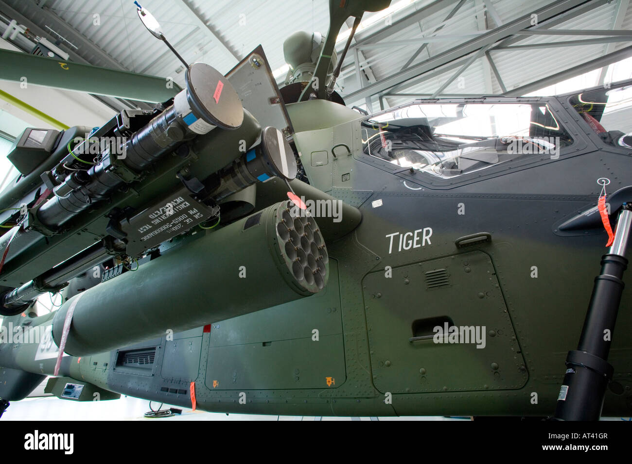 Eurocopter Germany of the Eurocopter Group subsidiary of the EADS AG production of military helicopters: Tiger with arms Stock Photo