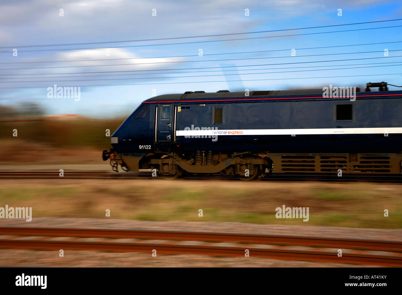 91122 National Express heading south at Werrington near Peterborough