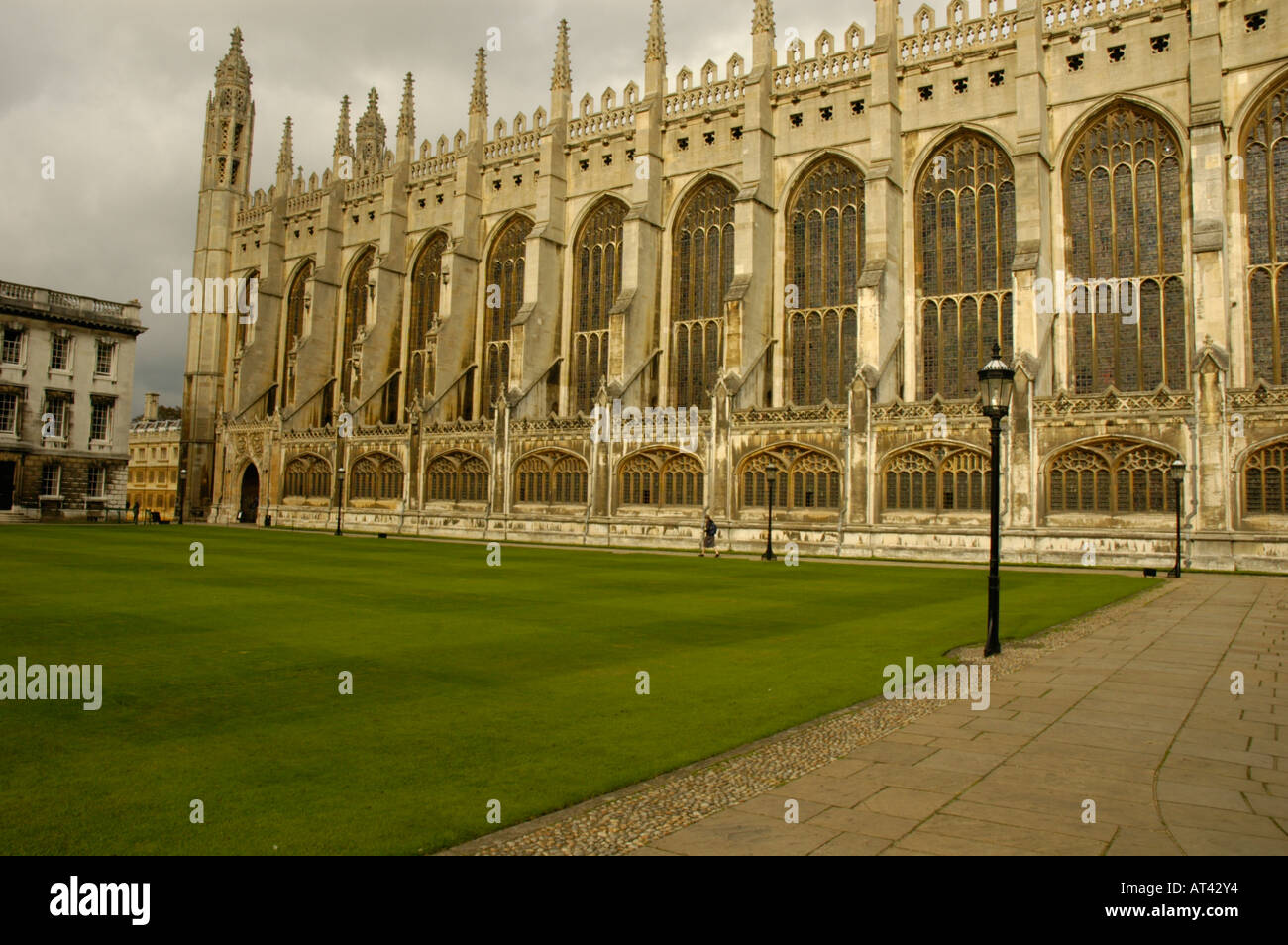 View of Front Court and chapel King's College Cambridge Stock Photo