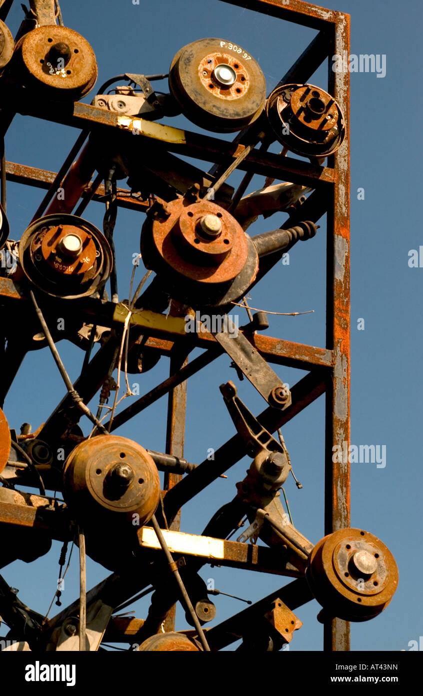 Car parts in a scrap yard on a summers day in Dun Laoghaire Co. Dublin Ireland Stock Photo Alamy