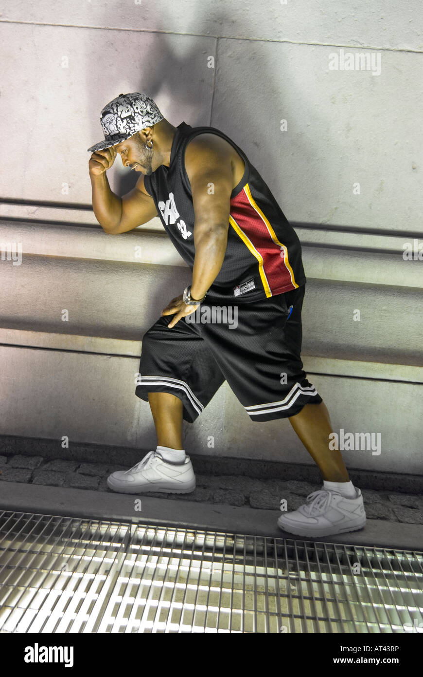 man, afro american, strking pose Stock Photo