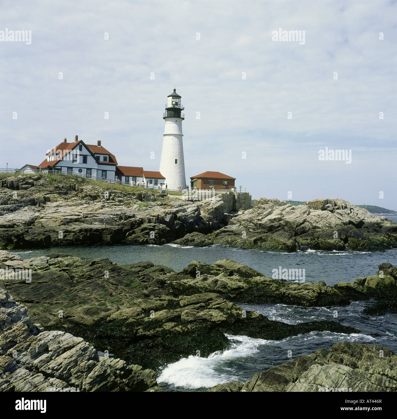 geography / travel, USA, Maine, Fort Williams Park, Portland Head, lighthouse, coast, coastline Stock Photo