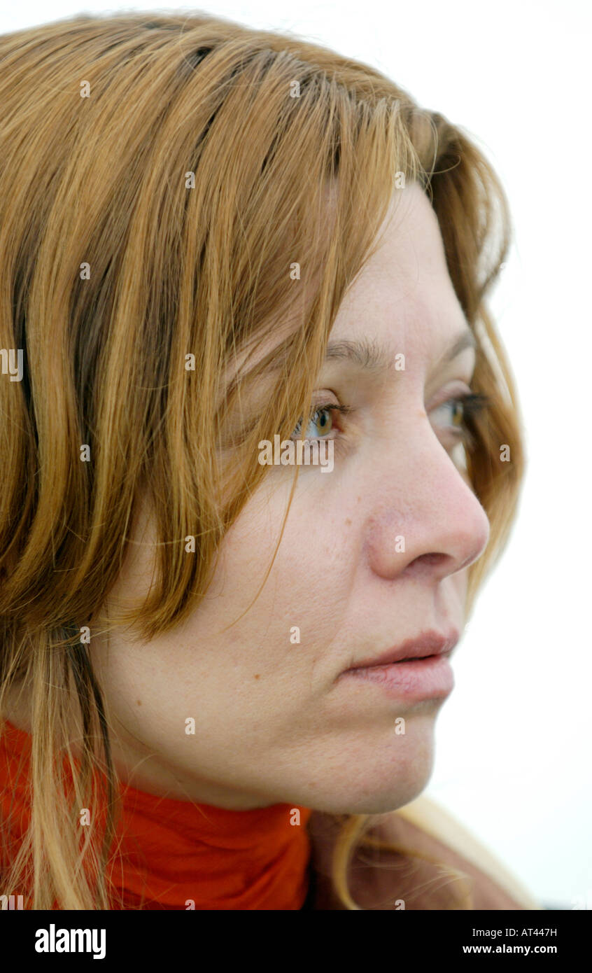Elif Shafak French born author of Turkish descent pictured at The Guardian Hay Festival 2007 Hay on Wye Powys Wales UK EU Stock Photo