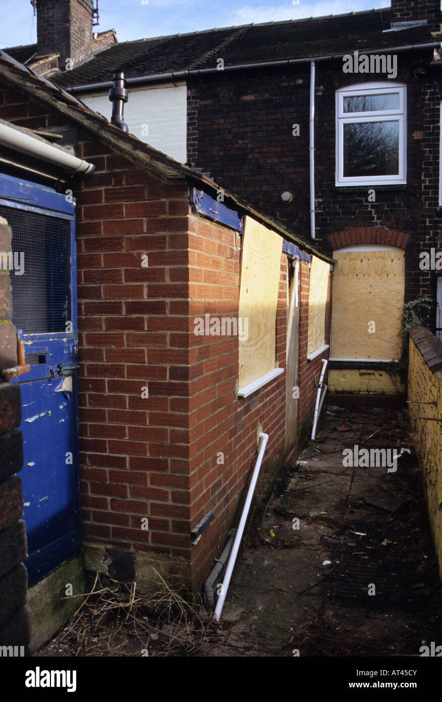 Rear Of Terraced House Awaiting Demolition Stoke-on-Trent Stock Photo