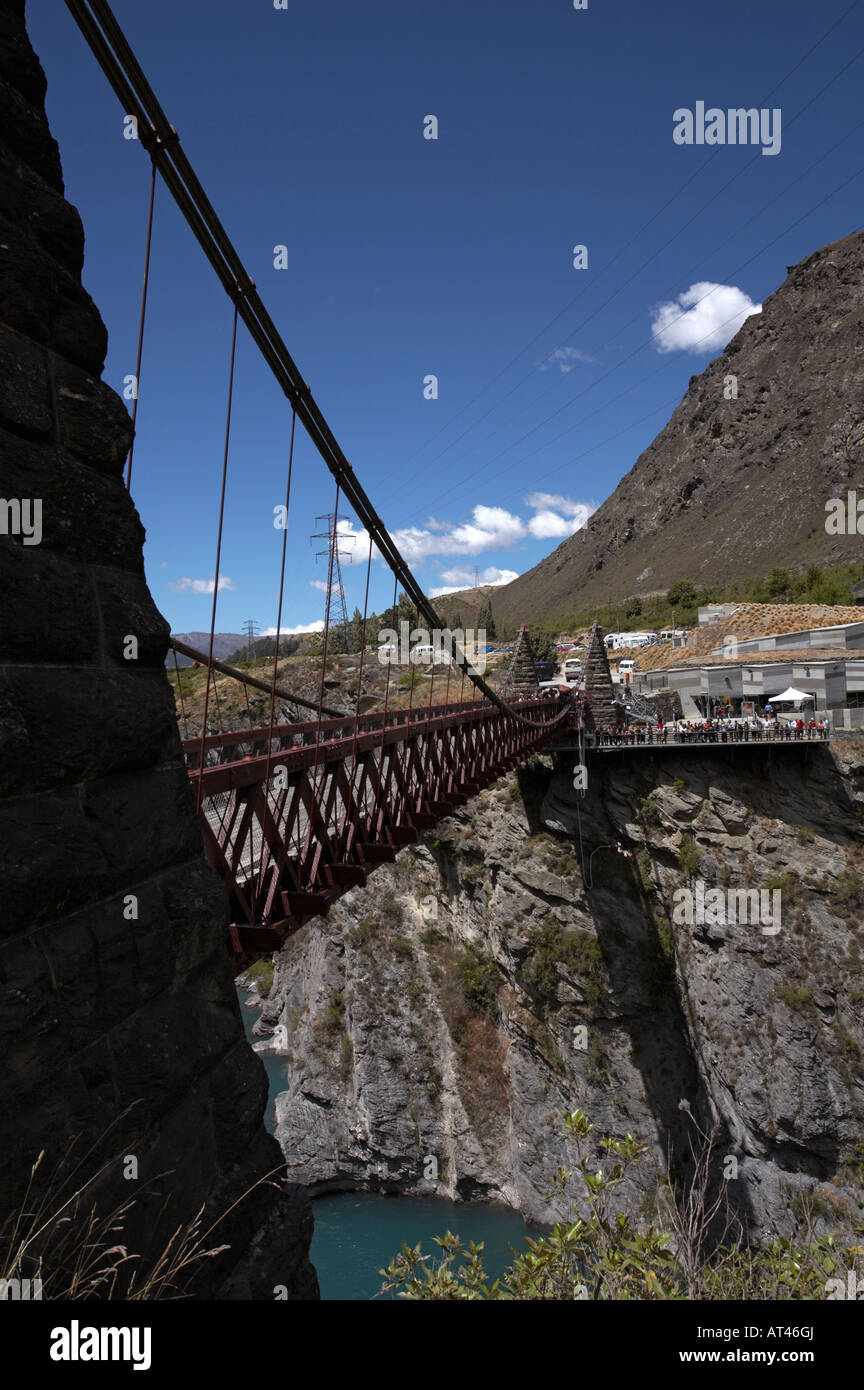 Bungy jumping from the Kawarau Bridge, Queenstown, South Island, New Zealand Stock Photo