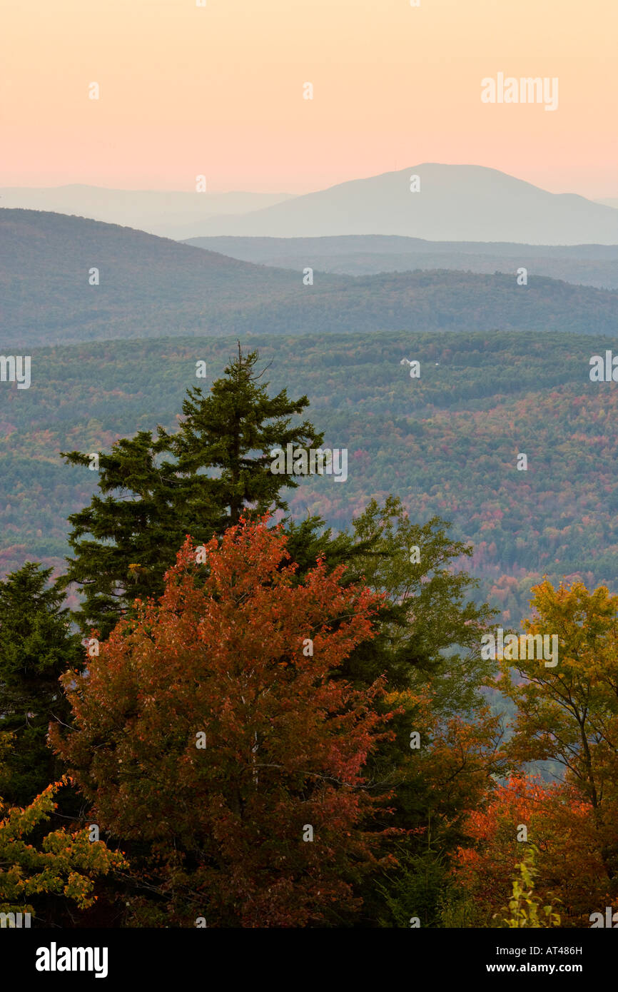 Sunset from the summit of Silver Mountain in Lempster, New Hampshire