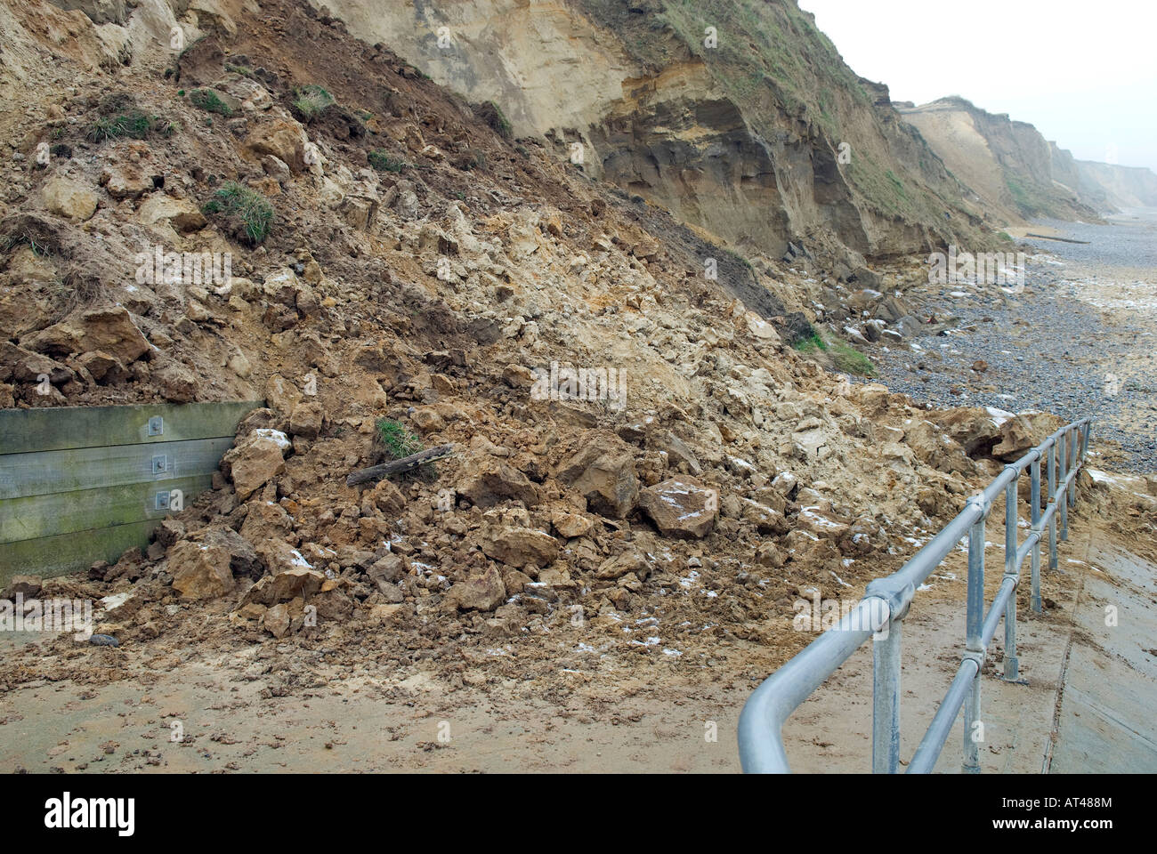 cliff erosion, west runton, norfolk, england Stock Photo
