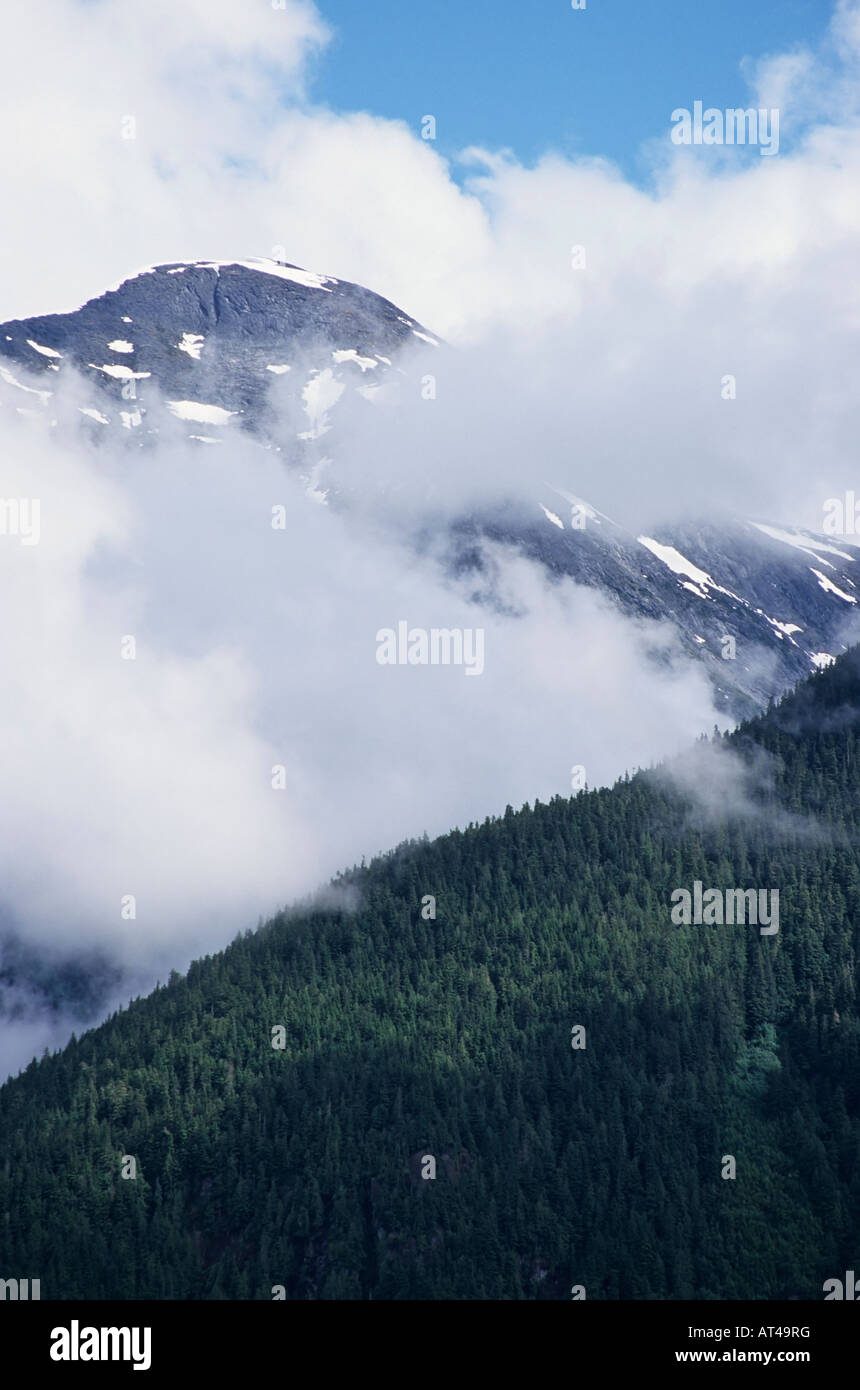 Coast mountains above lower Skeena river between Terrace and Prince ...