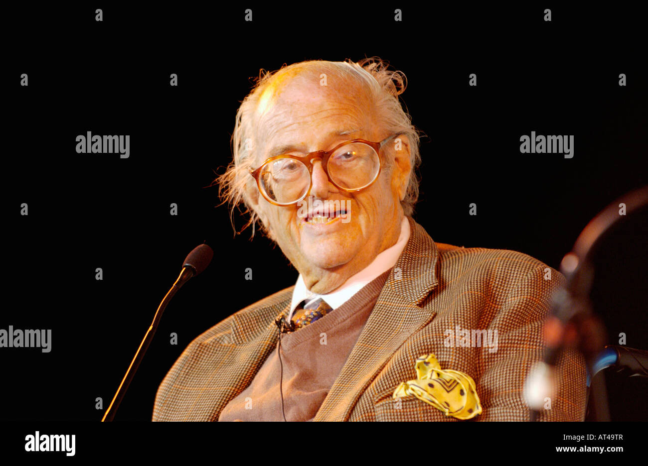 Sir John Mortimer CBE QC English barrister dramatist and author at The Guardian Hay Festival 2007 Hay on Wye Powys Wales UK EU Stock Photo