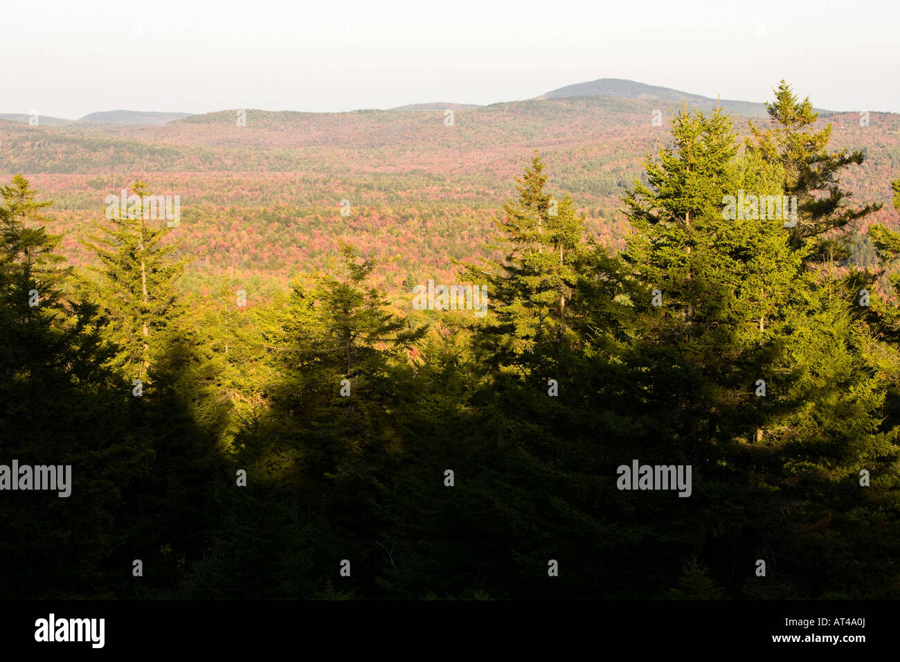The view east from Silver Mountain in Lempster, New Hampshire Stock